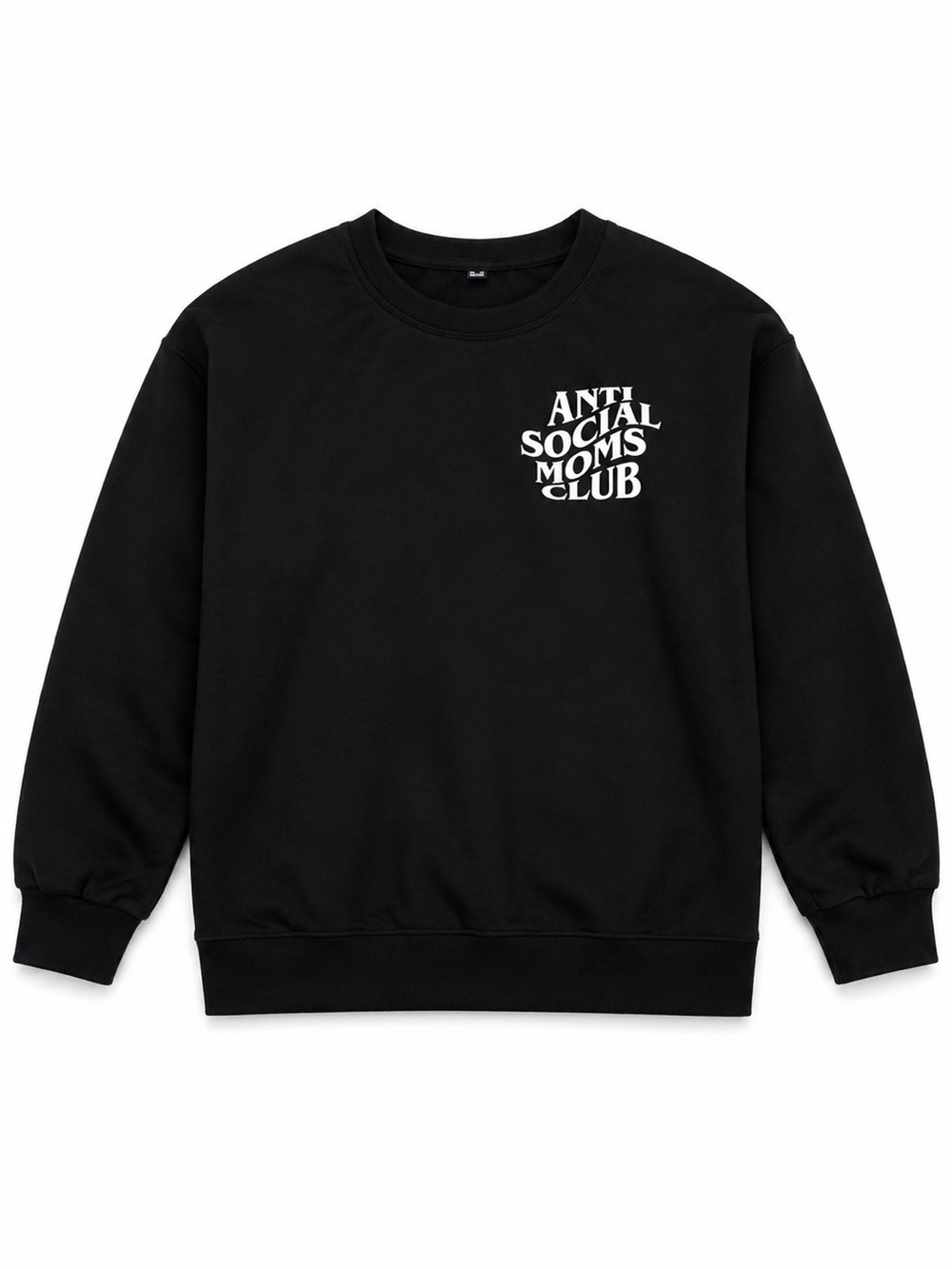 NWOT ANTI SOCIAL MOMS CLUB SWEATSHIRT WOMENS MEDIUM BLACK GRAPHIC CREWNECK